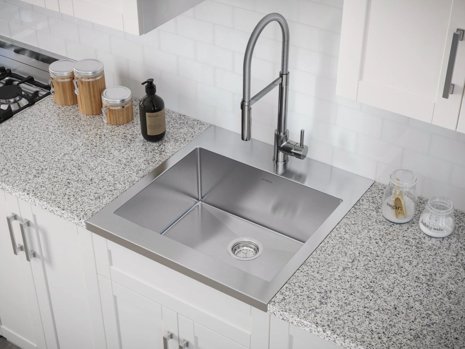 NewAge Products 24 In. Standard Sink With Flex Pull Down Faucet 11 NewAge Products 24 In. Standard Sink With Flex Pull Down Faucet