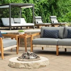NewAge Products Patio Furniture Lakeside 6 Seater Chat Set With Coffee Table And Side Table