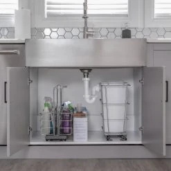 NewAge Products Laundry Room Cabinets Home Laundry Room 8 Piece Cabinet Set With Single Drawer Cabinet, Sink And Faucet