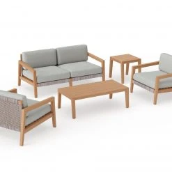 NewAge Products Lakeside 4 Seater Chat Set With Coffee Table And Side Table