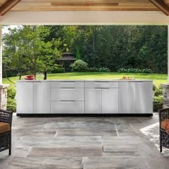 NewAge Products Outdoor Kitchen Stainless Steel 3 Piece Cabinet Set