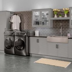 NewAge Products Laundry Room Cabinets Home Laundry Room 9 Piece Cabinet Set With Single Drawer Cabinet, Sink And Faucet