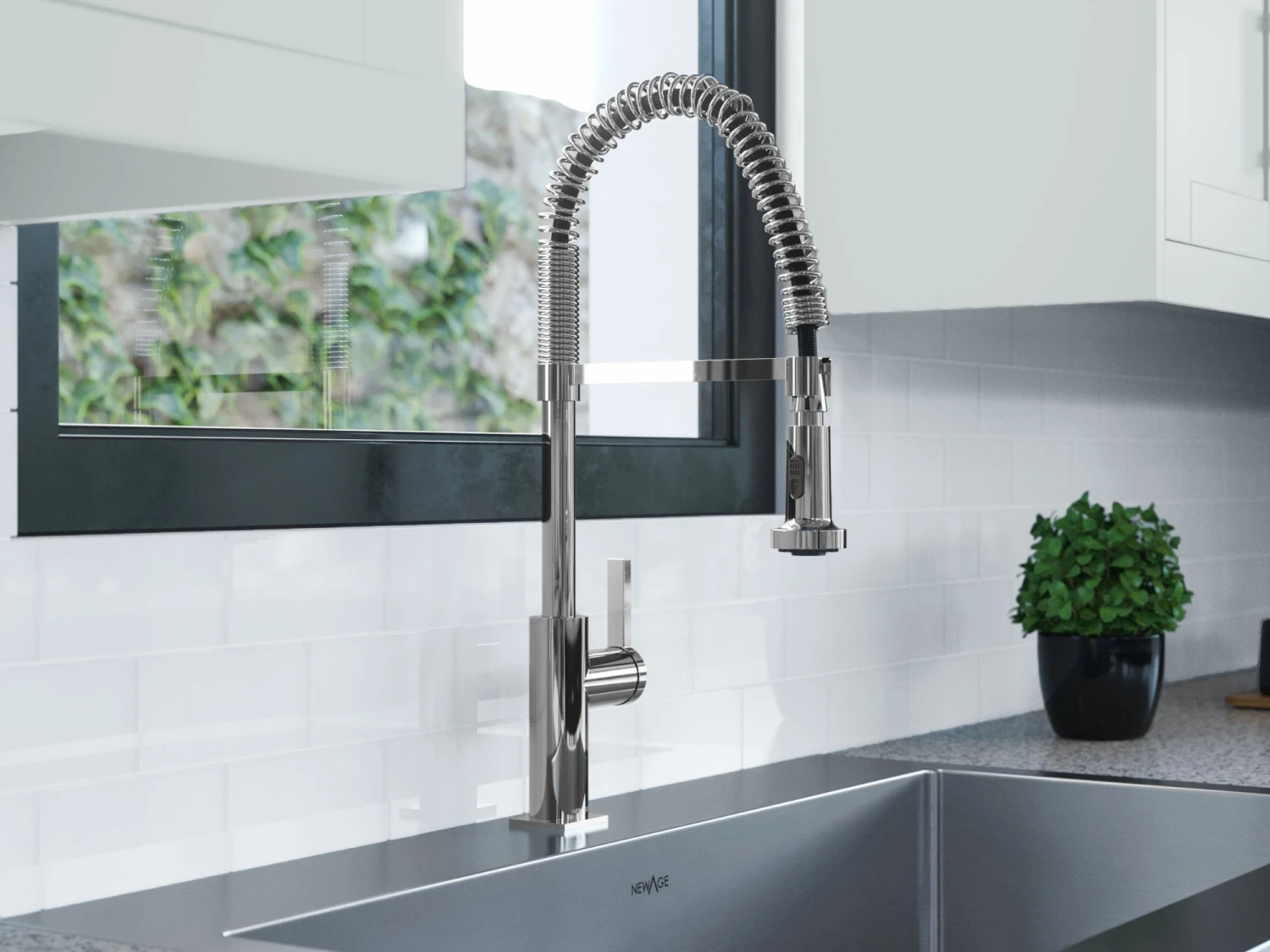 NewAge Products 24 In. Standard Sink With Coiled Pull Down Faucet Shop Kitchen Sets 4 NewAge Products 24 In. Standard Sink With Coiled Pull Down Faucet Shop Kitchen Sets