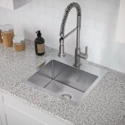 NewAge Products 19 In. Overmount Single Bowl Stainless Steel Sink With Coiled Pull Down Faucet Shop Kitchen Sets 18 NewAge Products 19 In. Overmount Single Bowl Stainless Steel Sink With Coiled Pull Down Faucet Shop Kitchen Sets