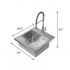 NewAge Products 24 In. Standard Sink With Coiled Pull Down Faucet Shop Kitchen Sets