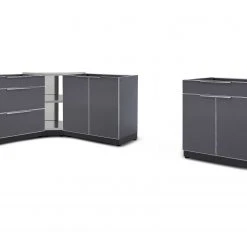 NewAge Products Outdoor Kitchen Aluminum 4 Piece Cabinet Set