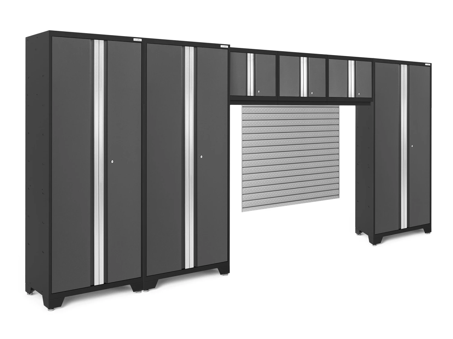 NewAge Products Garage Storage Bold Series Gray 6 Piece Cabinet Set 1 NewAge Products Garage Storage Bold Series Gray 6 Piece Cabinet Set