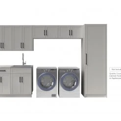 NewAge Products Laundry Room Cabinets Home Laundry Room 9 Piece Cabinet Set With Single Drawer Cabinet, Sink And Faucet