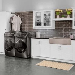 NewAge Products Laundry Room Cabinets Home Laundry Room 9 Piece Cabinet Set With Single Drawer Cabinet, Sink And Faucet