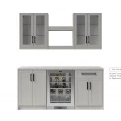 NewAge Products Home Bar 6 Piece Cabinet Set With Single Drawer Cabinets And Shelves - 24 Inch