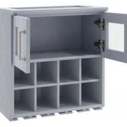 NewAge Products Home Bar Wall Wine Rack Cabinet - 21” Home Bar Cabinets