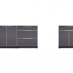 NewAge Products Outdoor Kitchen Aluminum 3 Piece Cabinet Set