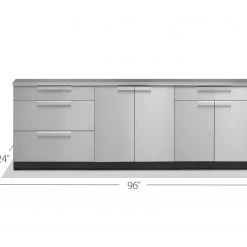 NewAge Products Outdoor Kitchen Stainless Steel 3 Piece Cabinet Set