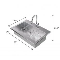 NewAge Products 36 In. Standard Sink With Classic Pull Down Faucet Shop Kitchen Sets