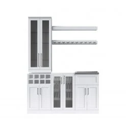 NewAge Products Home Wet Bar 7 Piece Cabinet Set - 21 Inch Home Bar Cabinets