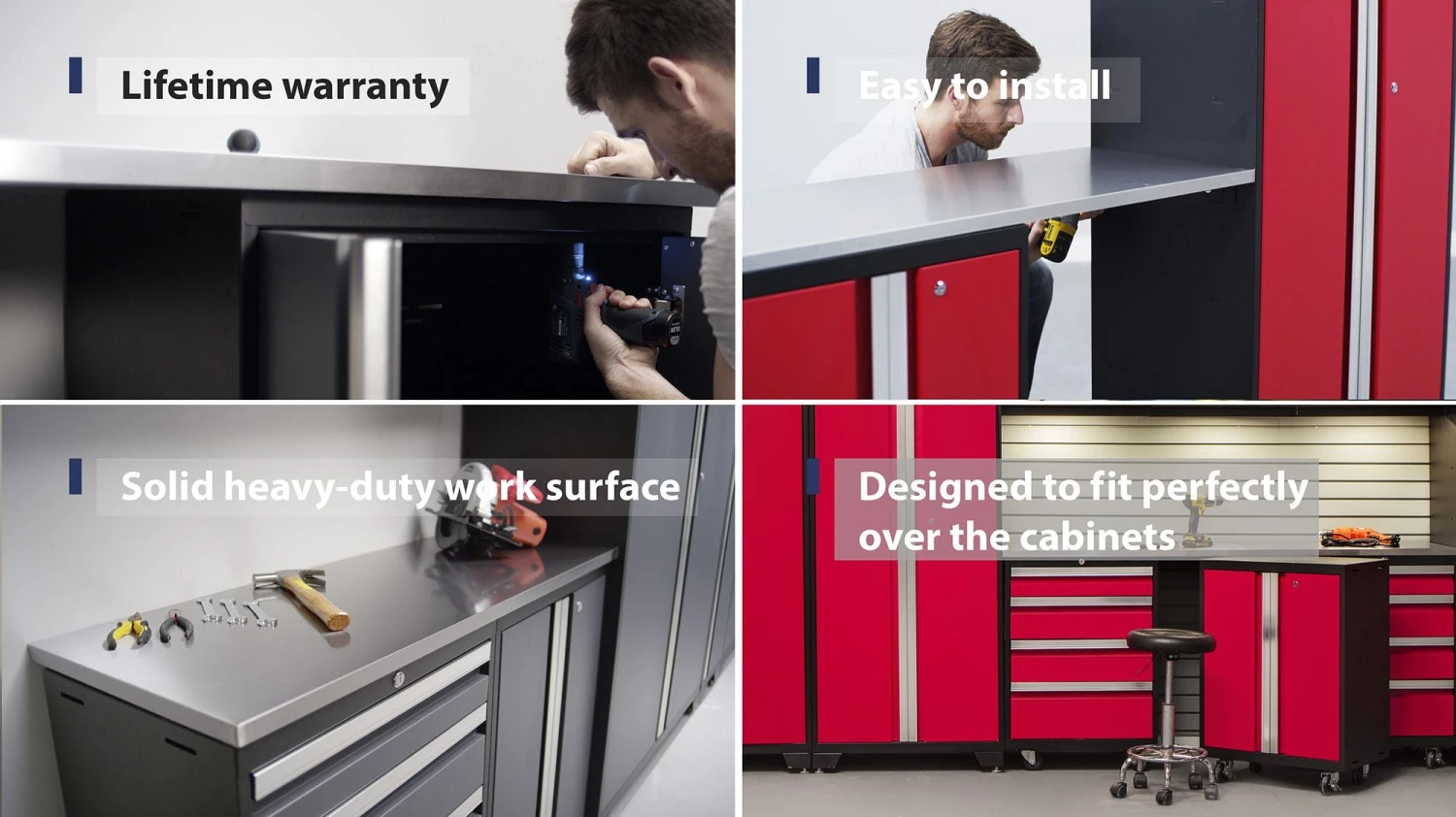 NewAge Products Garage Storage Bold Series 36 In. Stainless Steel Worktop 2 NewAge Products Garage Storage Bold Series 36 In. Stainless Steel Worktop