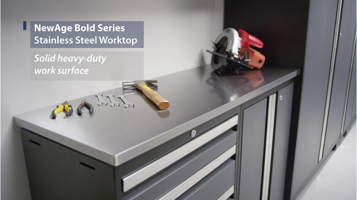 NewAge Products Garage Storage Bold Series 36 In. Stainless Steel Worktop 5 NewAge Products Garage Storage Bold Series 36 In. Stainless Steel Worktop