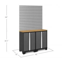 NewAge Products Bold Series Gray 3 Piece Cabinet Set Garage Storage