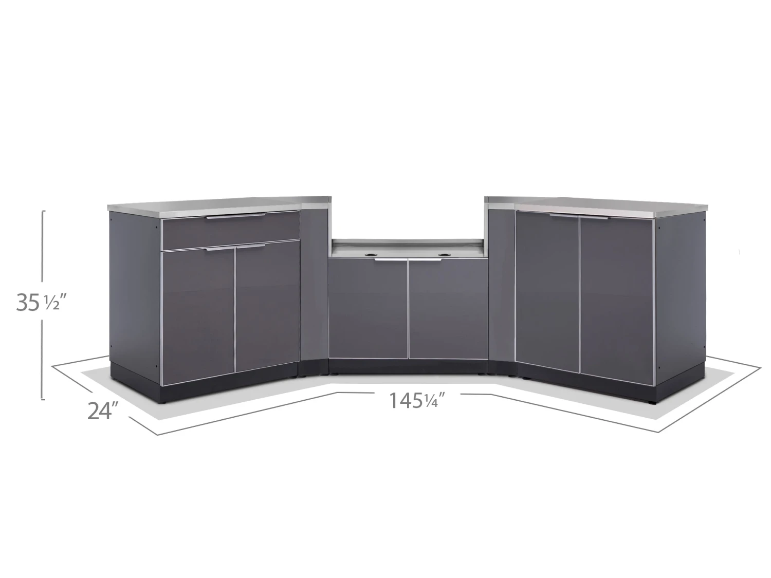 NewAge Products Outdoor Kitchen Aluminum 5 Piece Cabinet Set 4 NewAge Products Outdoor Kitchen Aluminum 5 Piece Cabinet Set