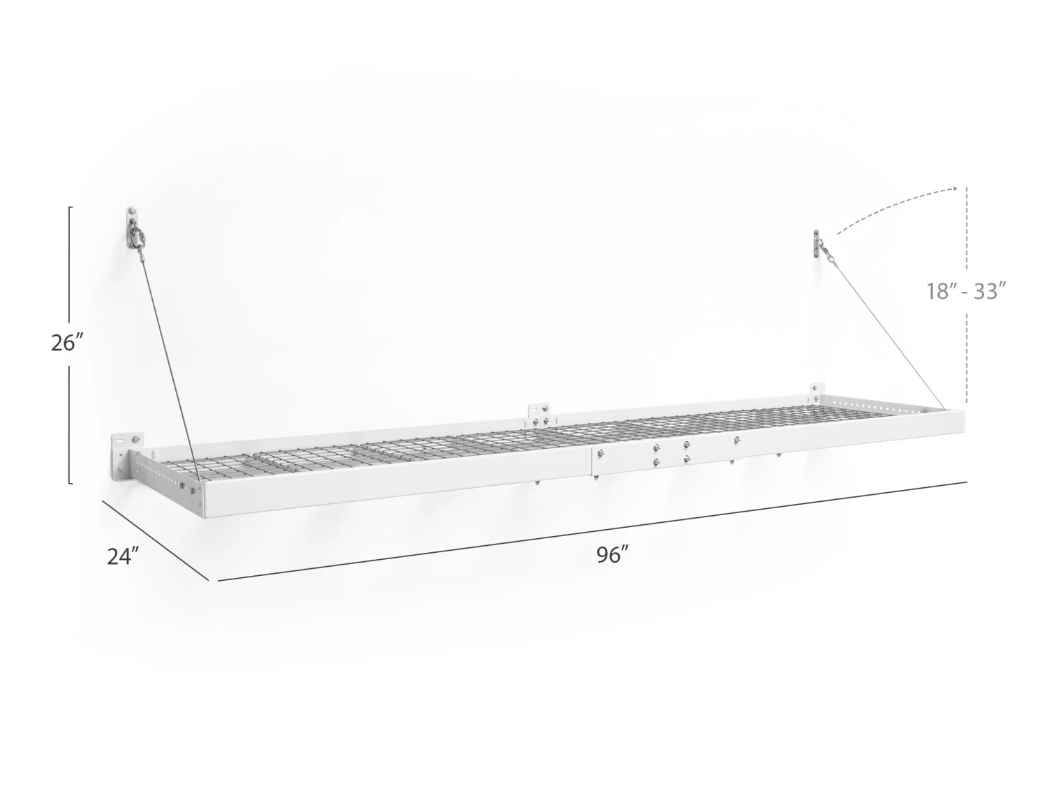 NewAge Products Pro Series 2 Ft. X 8 Ft. Wall Mounted Steel Shelf 20 NewAge Products Pro Series 2 Ft. X 8 Ft. Wall Mounted Steel Shelf