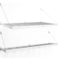 NewAge Products Pro Series 4 Ft. X 8 Ft. And 2 Ft. X 8 Ft. Wall Mounted Steel Shelf Set Garage Storage