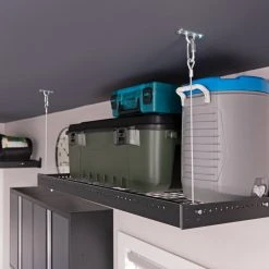 NewAge Products Pro Series 4 Ft. X 8 Ft. And 2 Ft. X 8 Ft. Wall Mounted Steel Shelf Set Garage Storage