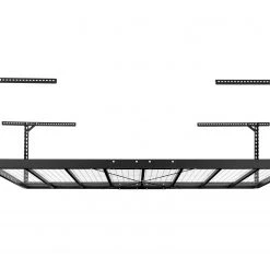 NewAge Products VersaRac Pro 4 Ft. X 8 Ft. Height-Adjustable Overhead Rack In Black Garage Storage