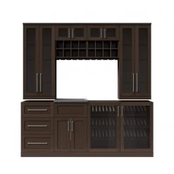 NewAge Products Home Bar 8 Piece Cabinet Set - 21 Inch