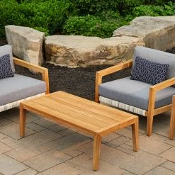 NewAge Products Patio Furniture Lakeside 6 Seater Chat Set With Coffee Table And Side Table