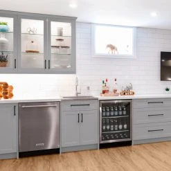 NewAge Products Home Bar Cabinets Home Bar 4 Piece Cabinet Set With Glass Door And Single Drawer Cabinets - 24 Inch