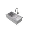NewAge Products Shop Kitchen Sets 32 In. Undermount Single Bowl Stainless Steel Sink With Classic Pull Down Faucet