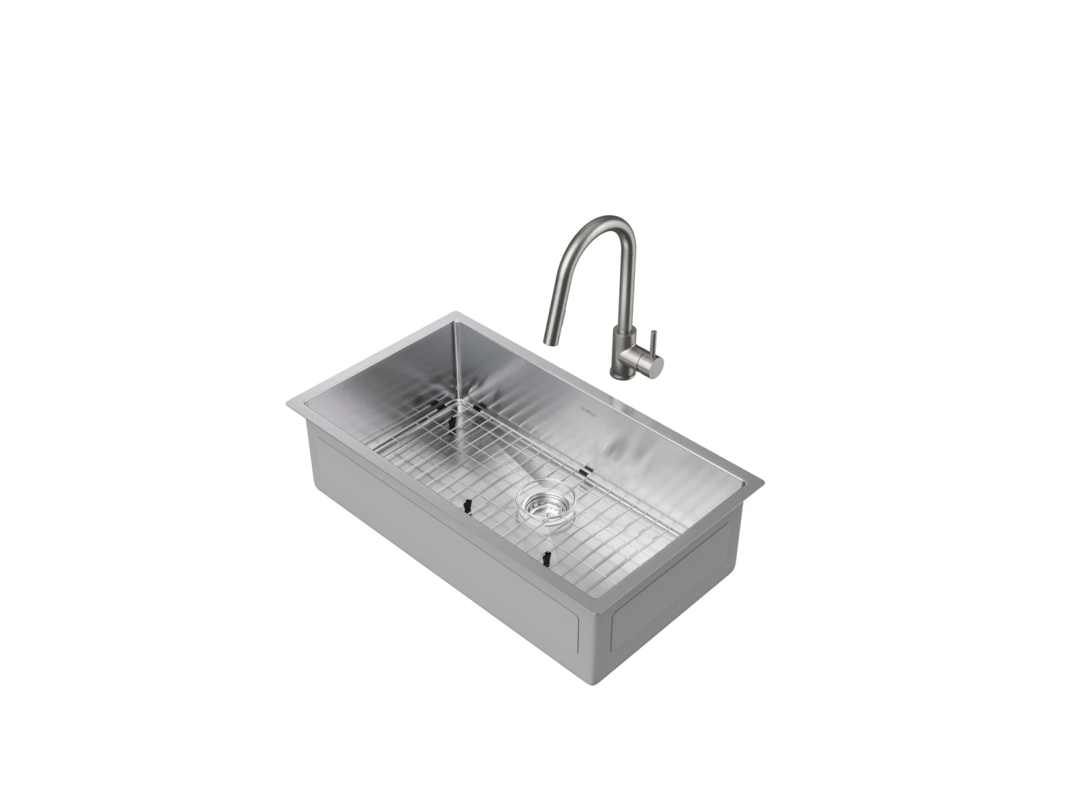 NewAge Products Shop Kitchen Sets 32 In. Undermount Single Bowl Stainless Steel Sink With Classic Pull Down Faucet 1 NewAge Products Shop Kitchen Sets 32 In. Undermount Single Bowl Stainless Steel Sink With Classic Pull Down Faucet