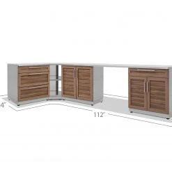 NewAge Products Outdoor Kitchen Stainless Steel 4 Piece Cabinet Set