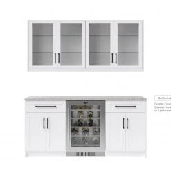 NewAge Products Home Bar Cabinets Home Bar 4 Piece Cabinet Set With Glass Door And Single Drawer Cabinets - 24 Inch
