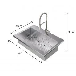 NewAge Products 36 In. Standard Sink With Flex Pull Down Faucet Shop Kitchen Sets