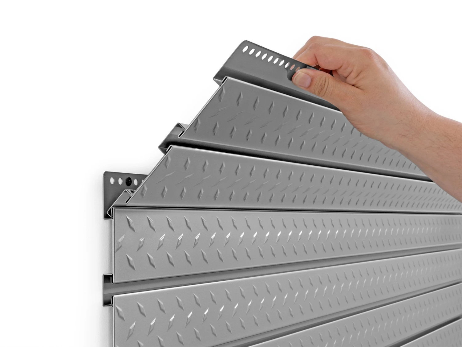 NewAge Products 2 X Pro Series 56 In. Diamond Plate Slatwall Backsplash Wall Organization 8 NewAge Products 2 X Pro Series 56 In. Diamond Plate Slatwall Backsplash Wall Organization