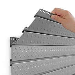 None Pro Series 84 In. Diamond Plate Slatwall Backsplash Garage Storage
