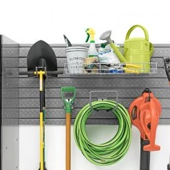 NewAge Products Garage Storage Pro Series 16 Sq. Ft. Steel Slatwall With 40-Piece Accessory Kit