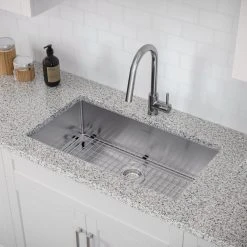 NewAge Products Shop Kitchen Sets 32 In. Undermount Single Bowl Stainless Steel Sink With Classic Pull Down Faucet 26 NewAge Products Shop Kitchen Sets 32 In. Undermount Single Bowl Stainless Steel Sink With Classic Pull Down Faucet