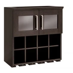 NewAge Products Home Bar Wall Wine Rack Cabinet - 21” Home Bar Cabinets