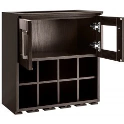 NewAge Products Home Bar Wall Wine Rack Cabinet - 21” Home Bar Cabinets