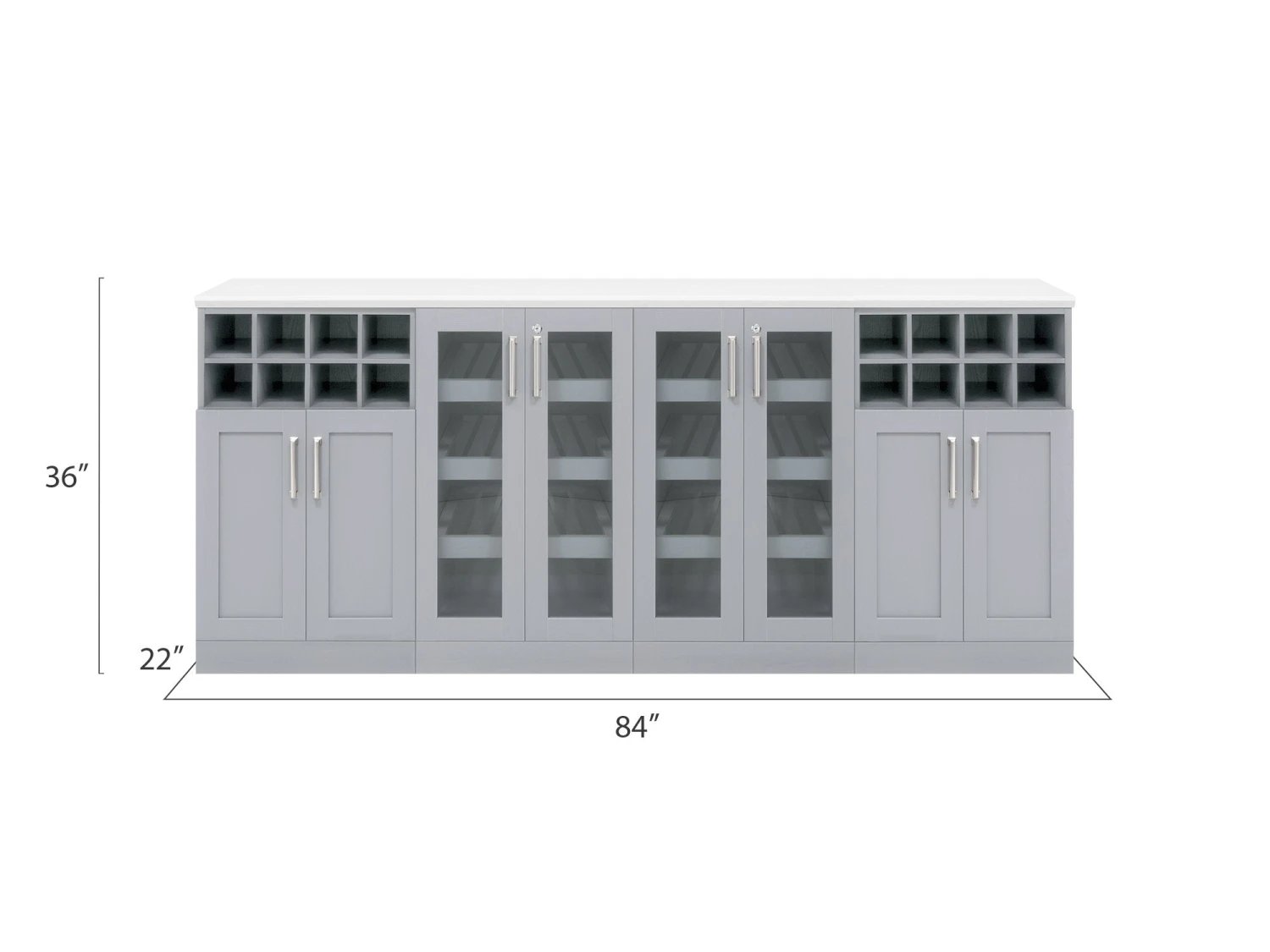 NewAge Products Home Bar Cabinets Home Bar Gray 5 Piece Cabinet Set - 21 Inch 2 NewAge Products Home Bar Cabinets Home Bar Gray 5 Piece Cabinet Set - 21 Inch