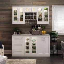 NewAge Products Home Bar 7 Piece Cabinet Set