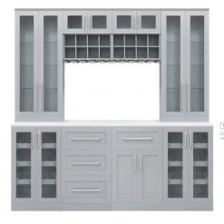 NewAge Products Home Bar Cabinets Home Bar 8 Piece Cabinet Set