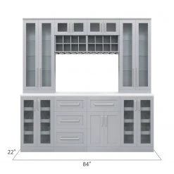 NewAge Products Home Bar Cabinets Home Bar 8 Piece Cabinet Set