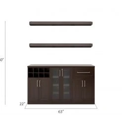 NewAge Products Home Bar 5 Piece Cabinet Set