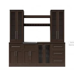 NewAge Products Home Wet Bar 9 Piece Cabinet Set - 21 Inch