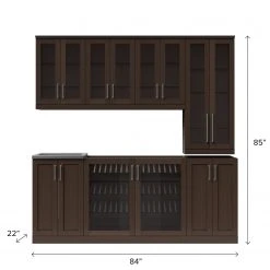 NewAge Products Home Wet Bar 8 Piece Cabinet Set - 21 Inch