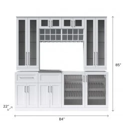 NewAge Products Home Bar 8 Piece Cabinet Set - 21 Inch