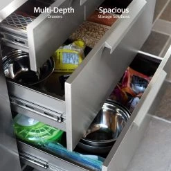 None Outdoor Kitchen Stainless Steel 3-Drawer Cabinet